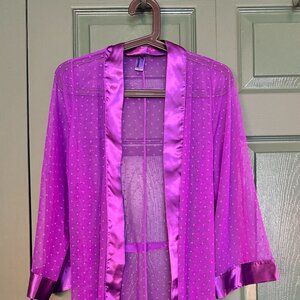Pruple Sheer Wrap Robe